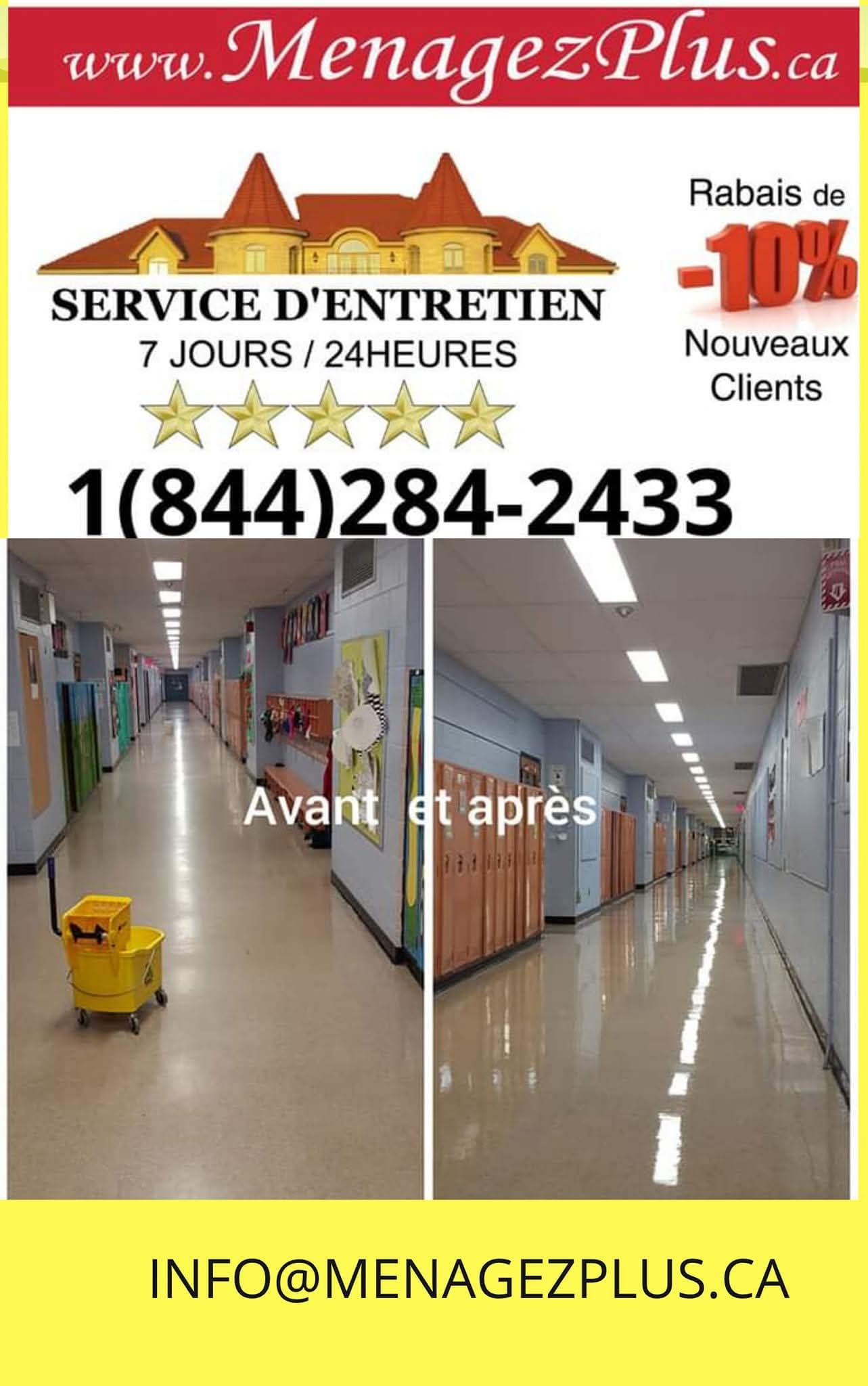 Cirage de planchers - Avant et apr&egrave;s