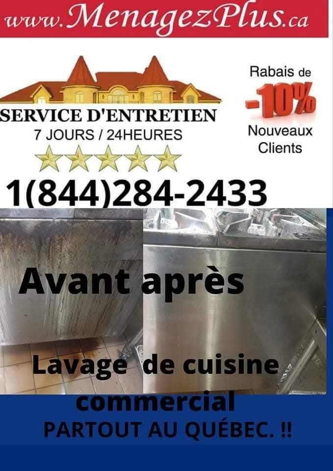 Nettoyage cuisine commerciale - Avant et apr&egrave;s
